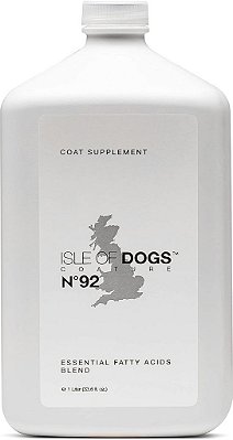 Suplemento para Pelagem No. 92 EFA da Isle of Dogs Coature para Cães com Pelos Opacos ou Descamativos, 1 litro