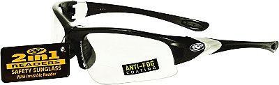 Óculos de Segurança Bifocal/Leitura 2.00 da SSP Eyewear com Armação Preta e Lentes Antifog Transparentes, Entiat 2.0 BLK CL A/F, Preto - Transparente