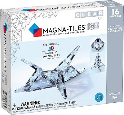 MAGNA-TILES Ice 16-Piece Magnetic Construction Set, A Marca ORIGINAL de Construção Magnética