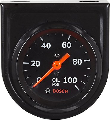 Medidor de pressão de óleo mecânico Actron Bosch SP0F000052 Style Line 2 (Painel preto, Aro preto)