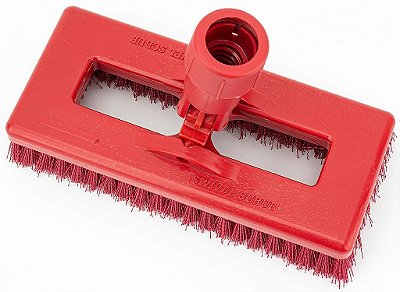 Escova retangular de limpeza de poliéster SPARTA 3638831EC05, escova de chão, escova de limpeza com cabeça giratória para limpeza, 8 polegadas, vermelha