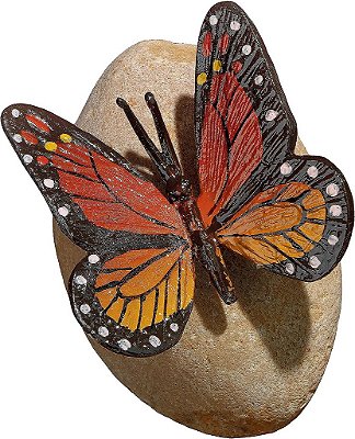 Estátua de borboleta Monarca Viceroy em Rock Design Toscano MP7486, cor completa