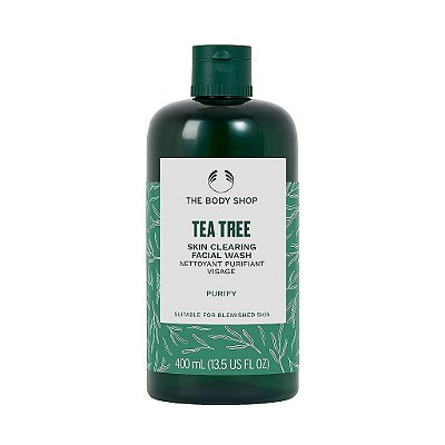 The Body Shop Tea Tree Skin Clearing Facial Wash - Purificante para pele com imperfeições - Vegano - 13,5 Fl Oz