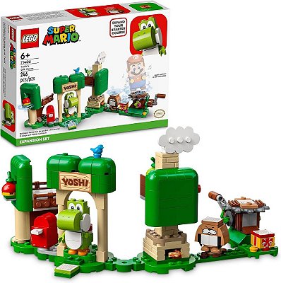 LEGO Super Mario Yoshi's Gift House Expansion Building Toy Set 71406 - Apresentando as icônicas figuras de Yoshi e Monty Mole, ótimo presente para meninos, meninas, crianças ou fãs dos jogos e filmes, a partir de