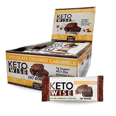 Bombas de gordura Keto Wise - Feitas com Chocolate contendo Óleo de MCT - Lanche com baixo teor de gordura, baixo teor de carboidratos e amigável ao Keto - 8g de gordura, 2g de carb