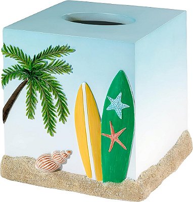 Avanti Linens - Capa para Caixa de Lenços, Essenciais para Banheiro de Hóspedes, Decoração para Casa de Praia (Coleção Surf Time)