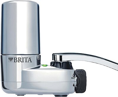 Filtro de água Brita para pia, Sistema de filtração de água para torneira com 1 filtro de reposição, Reduz 99% de chumbo, Cromado