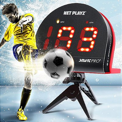 NetPlayz Radares de Futebol, Equipamento de Treinamento com Sensores de Velocidade (Radares Hands-Free, Armas de Velocidade de Chute | Presentes de Futebol, Gadget de Alta Tecnologia e Equipamento para Jog