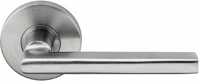 Alavanca de Porta Redonda INOX RA243L462-32D, 2-3/8 Polegadas de Recuo, Aço Inoxidável Acetinado