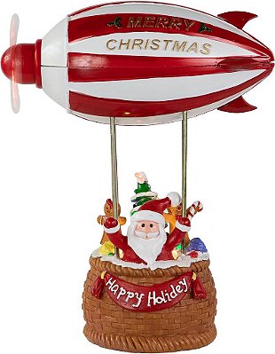 Figura de Natal do dirigível musical e animado Northlight, 8.5, vermelho e branco