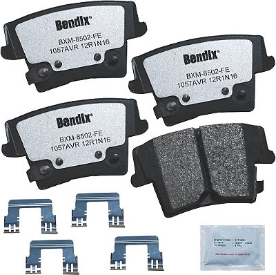 Pastilhas de freio traseiras metálicas para serviço pesado Bendix Fleet Metlok para Dodge Charger 2014-2006, Magnum 2008-2006 (PBD1057AVR)