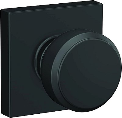 Maçaneta Bowery com Acabamento Collins Schlage F10 BWE 622 COL para Porta de Passagem de Corredor e Armário, Preto Fosco
