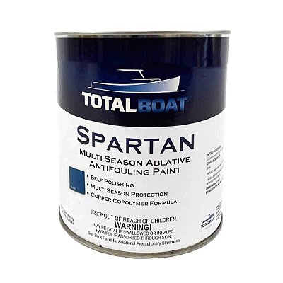 Pintura de fundo para barco TotalBoat Spartan | Antivegetativo para embarcações multi-estação (Azul, Quarto)