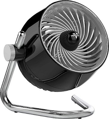 Ventilador compacto de circulação de ar Vornado Pivot3 com eixo de articulação, 3 configurações de velocidade, grade removível para limpeza, perfeito para uso em casa, escritório, dormitório, preto