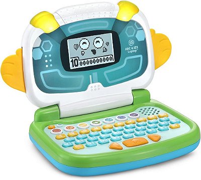 Computador LeapFrog ABC e 123 para crianças em idade pré-escolar de 3 a 7 anos, verde