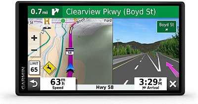 Garmin DriveSmart 55 e Tráfego, Navegador GPS, Tela de 5,5 polegadas, Menu de tela simples, Mapas fáceis de ver.