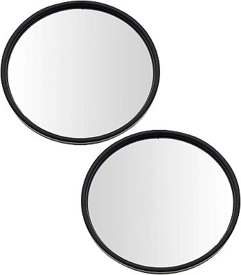 Par de espelhos convexos redondos TRQ 8.5 em aço inoxidável aquecidos com suporte central