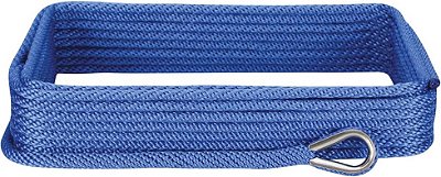 Linha Âncora de MFP Trançada Sólida BoatTector Extreme Max 3006.3475 com Olhal - 1/2 x 50', Azul Real