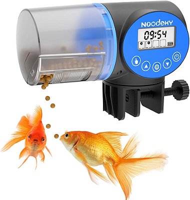 Alimentador Automático de Peixes com Carregamento USB Noodoky, Dispensador Automático de Comida para Peixes com Temporizador para Aquário ou Tanque de Tartarugas, Alimentação Automática em Férias ou Feriados, Pre