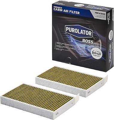 Filtro de ar premium PurolatorBOSS PBC41506 para cabine com frescor de Febreze, para modelos selecionados da Tesla.
