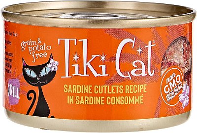Comida para gatos Tiki Cat & Tiki Dog 12/2.8 Oz Sardinha Tahitiana Grelhada, Tamanho Único