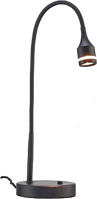 Lâmpada de mesa LED Adesso 3218-01 Prospect 11-18, preta, compatível com tomada inteligente