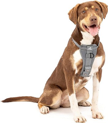 Peitoral para Cães de Alta Resistência Kurgo Tru-Fit - Peitoral de Segurança para Carros Testado em Colisões para Cães, Peitoral Anti-Puxão, Inclui Cinto de Segurança para Animais de Estima