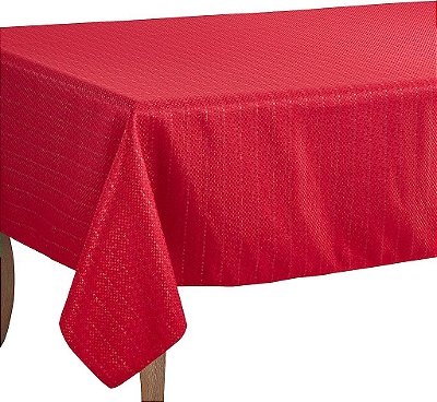Coleção Gloria SARO LIFESTYLE 8574.R65120B - Toalha de Mesa com Design Costurado, Vermelha, 65 x 120