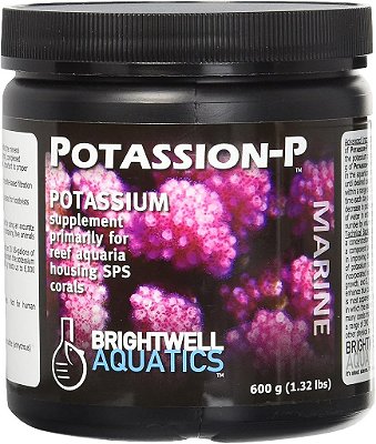Suplemento de Potássio Brightwell Aquatics Potassion-P, principalmente para aquários de recife que abrigam corais SPS, 600g (1.3lbs)