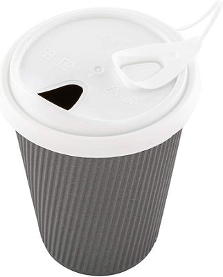 Restaurantware TAMPAS APENAS: Tampas plásticas brancas com tampa anexa para copos de café de 8, 12, 16 e 20 onças, 100 tampas livres de BPA para copos quentes - T