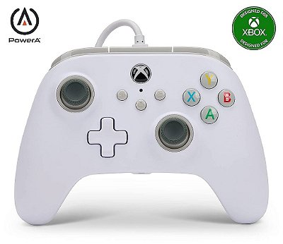 Controle com fio PowerA para Xbox Series X|S - Branco, gamepad, controle de videogame, funciona com Xbox One