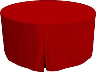 Toalha de mesa redonda premium ajustável reutilizável Tablevogue, 60 polegadas, vermelha.