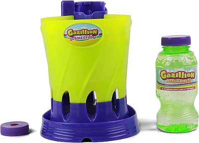 Máquina de fazer bolhas Gazillion Bubble Storm - Fabricante de bolhas portátil - Criação instantânea de bolhas - Brinquedo ao ar livre para crianças - Solução de bolhas de 8 oz incluída - Idade 3+