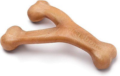 Brinquedo mastigável durável para cães agressivos Benebone Wishbone, sabor frango real, fabricado nos EUA, gigante