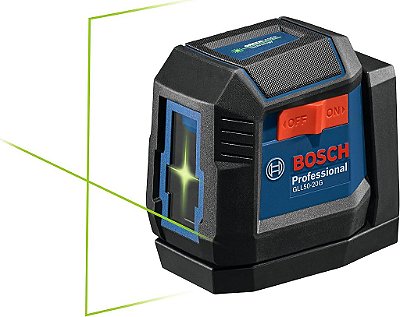 Laser de Linha Cruzada Bosch GLL50-20G de Feixe Verde de 20 metros com Tecnologia VisiMax, Autonivelante, com Suporte Magnético