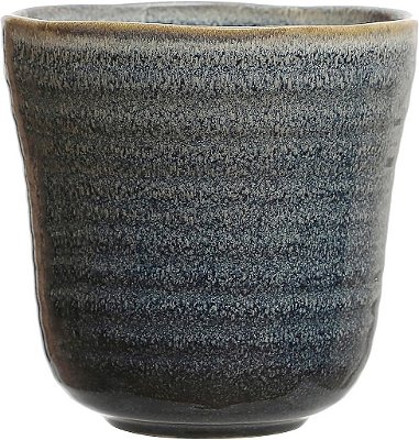 Vaso Azul Bloomingville 6,5 Polegadas em Faiança com Esmalte Reativo, com 5 Polegadas de Capacidade