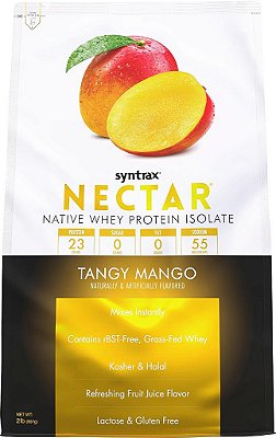 Nutrição Syntrax Nectar, 100% Isolado de Proteína do Soro do Leite, Pó de Proteína com Sabor Refrescante de Frutas, Manga Azeda, 2 lbs