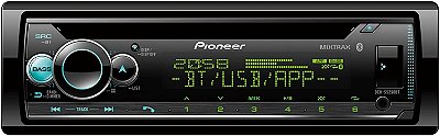 Receptor estéreo Pioneer DEH-S5100BT com Bluetooth integrado, CD, MP3, USB frontal, Auxiliar, Pandora, AM/FM, controles integrados para iPod, iPhone e iPad, conexão dupla para telefone no painel.