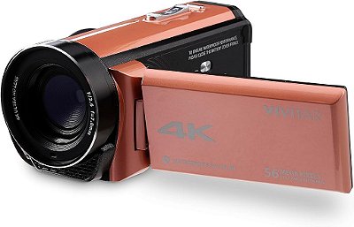 Vivitar - Filmadora 4K Ultra HD, Câmera 4K para gravação de vídeos com 56MP, Sensor 13MP, Tela LCD colorida de 3 rotativa, Zoom 18x, à prova d'água 5