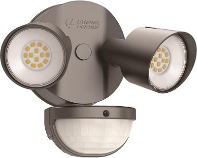 Luminárias de Segurança para Inundação Lithonia Lighting HGX LED 2RH 40K 120 MO DDB M2 HomeGuard, 4000 Lumens, 2 Luzes, Sensor Fotocélula e Detecção de Movimento, Bronze Escuro