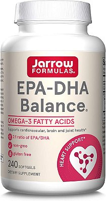 Jarrow Formulas EPA-DHA Balance 600 mg - 240 Cápsulas Gelatinosas - Proporção de 2:1 de EPA & DHA - Suplemento que apoia a saúde do cérebro e das articulações - Ultra purificado, altamente