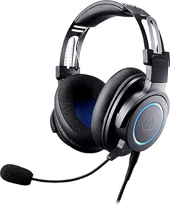 Fone de ouvido para jogos premium Audio-Technica ATH-G1 para PS5 & Xbox Series X, laptops e PCs, com conexão com fio de 3,5 mm, microfone removível, preto