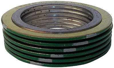 Selo de aço inoxidável 316L Sterling 90004316GR600X6 com junta em espiral com enchimento de grafite flexível, para tubos de 4, classe de pressão 600# (QTD: 6), faixa verde