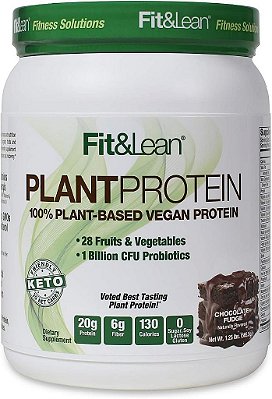 Pó de Proteína de Substituição de Refeição Orgânica e Vegana, Rico em Proteínas e Fibra, com Probióticos, Sabor Chocolate, 1.25lb