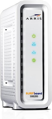 Modem de cabo ARRIS SURFboard SB8200 DOCSIS 3.1, Aprovado para Comcast Xfinity, Cox, Charter Spectrum e mais, Dois Portas de 1 Gbps, Velocidades Máximas de Internet de 1 Gbps,