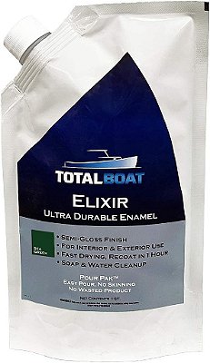 Esmalte TotalBoat Elixir | Tinta marinha à base de água (verde mar, quart)