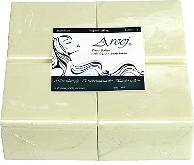Base de sabão de manteiga de karité hipoalergênica biodegradável Areej feita com 100% de glicerina natural pura - 2 libras.