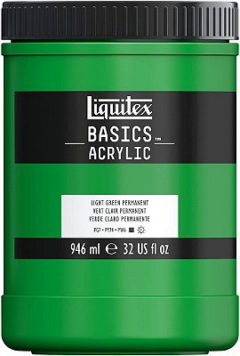 Tinta Acrílica Liquitex BASICS, 946ml (32 oz), Pote de Verde Claro Permanente