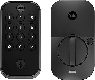 Trava de segurança Yale Assure Lock 2 com Wi-Fi; Trava inteligente com teclado e chave de reserva na cor preta - YRD410-WF1-BSP