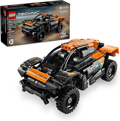 LEGO Technic NEOM McLaren Extreme E Carro de Corrida Off-Road de Puxar para Trás, Brinquedo de Carro de Ação para Jogo de Papel de Veículo, Brinquedo Legal para Crianças de 7 Anos, Ide